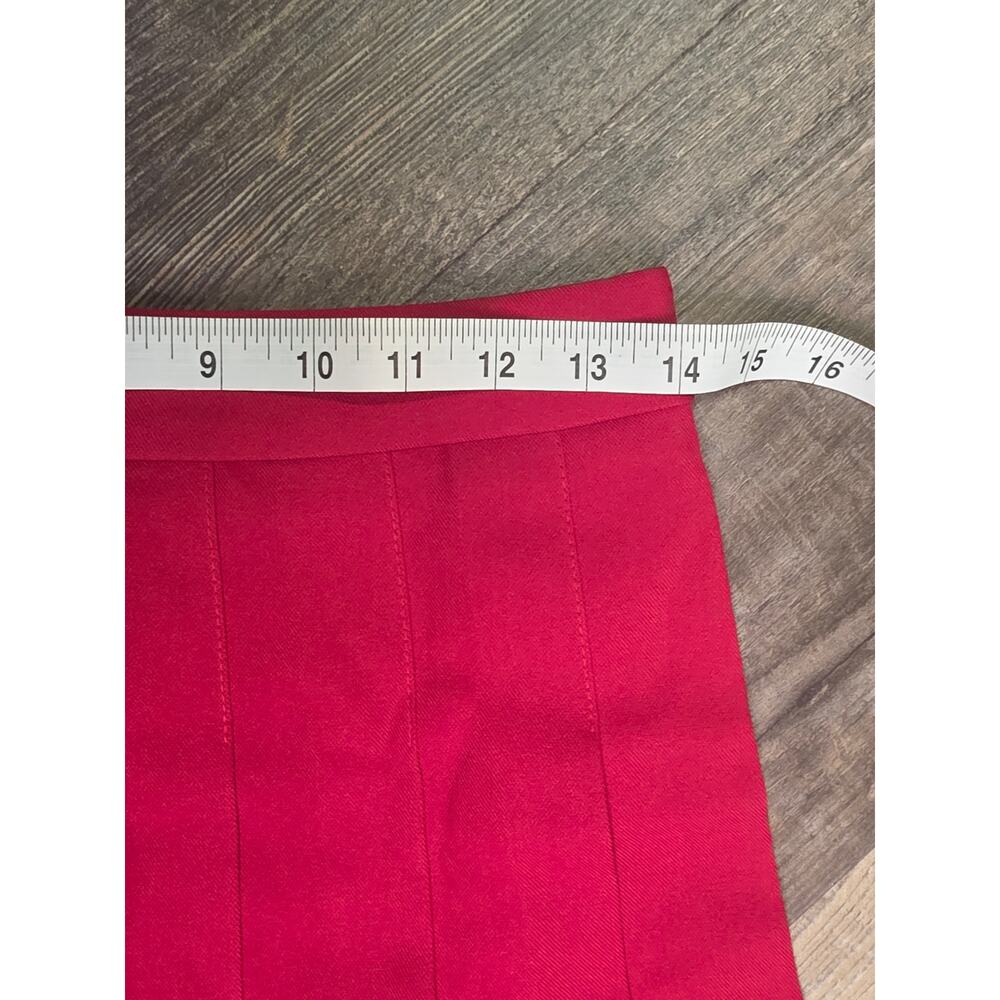 ZHANCHTONG Red Pleated Mini Skirt Built-In Shorts Skort Women's Size S NWT - Picture 3 of 8